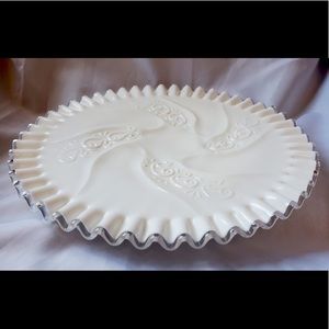Rare Fenton glass cake plate